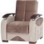 Yafah Upholstered Convertible Armchair with Storage In Brown