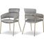Yara Grey Velvet Dining Chair Set of 2