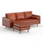Zander Genuine Leather Reversible Sectional In Caramel