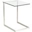 Zenn Contemporary End Table With Clear Glass