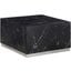 Zhuri Square Faux Marble Coffee Table In Black/Silver
