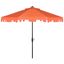 Zimmerman Orange and White UV-Resistant 9 Crank Market Auto Tilt Umbrella with Flap