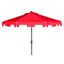 Zimmerman Red and White UV-Resistant 9 Crank Market Auto Tilt Umbrella with Flap