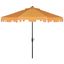 Zimmerman Yellow and White UV-Resistant 9 Crank Market Auto Tilt Umbrella with Flap