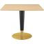Zinque 36 Inch Square Dining Table In Natural and Gold