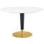 Zinque 47 Inch Dining Table In Gold and White