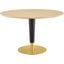 Zinque 47 Inch Dining Table In Natural and Gold