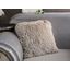 Decorative Shaggy Pillow With Lurex In Beige 18 X 18