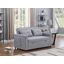 Zoey Light Gray Linen Convertible Sleeper Loveseat with Side Pocket