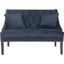 Zoey Navy Velvet Settee with Silver Nailhead Detail