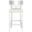 Zoey White and Chrome 35 Inch Stainless Steel Cross Back Counter Stool