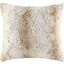 Zuri Polyester Faux Tip Dyed Brushed Long Fur Pillow With Knife Edge In Sand