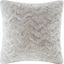 Zuri Polyester Faux Tip Dyed Brushed Long Fur Pillow With Knife Edge In Snow Leopard