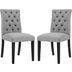 Modway EEI-2231-LGR Duchess Fabric Dining Chair, Light Gray, Button Tufted Back