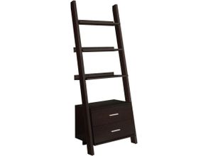 Homeroots Particle Board Ladder Bookcase With A Storage Drawer