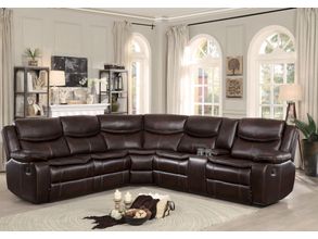 Warnerton 3 Piece RAF Power Reclining Sectional In Chocolate by