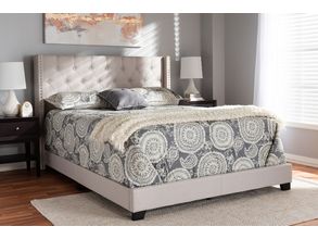 Baxton Studio Bianca White Modern Bed With Tufted Headboard King