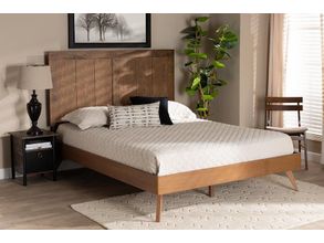 Romy ash walnut queen discount size platform bed