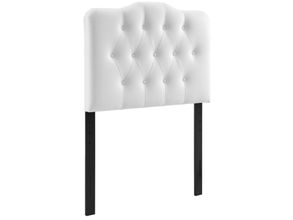 Annabel White Twin Diamond Tufted Performance Velvet Headboard MOD