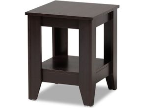 Baxton Studio Clara Black Modern End Table With 3 Tiered Glass