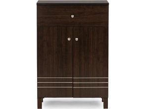 Baxton Studio Simms Dark Brown Modern Shoe Cabinet FP 2OUS