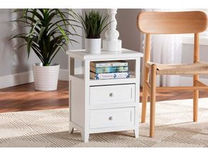 Baxton Studio Willow Modern Transitional White Finished 2 Drawer