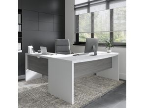 Forest gate sophia modern home office computer desk shop with hutch in white