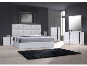 Naples White Lacquer Platform Bedroom Set from J&M (17686-Q