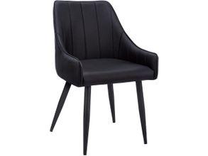 Black leather sales dining chairs canada