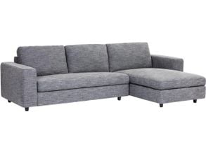 Brayden Light Gray Fabric Sectional Sofa Chaise –