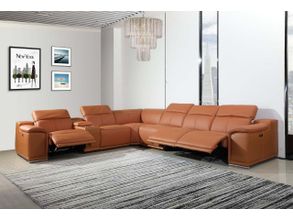 Brayden Orange Fabric Sectional Sofa Chaise - Home Elegance USA