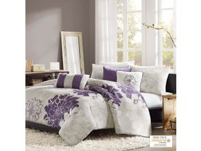 Shop Pearl Metallic Printed Reversible Comforter Set Aqua & Purple, Comforters & Blankets