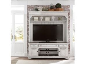 Willow Distressed White Entertainment Wall Unit by Progressive Furniture