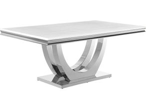 Midvale white and chrome deals extendable rectangular dining table