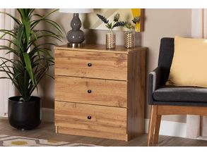 SAFAVIEH Katia Contemporary Retro Three Drawer Chest, Brown (31.9 in. W x  16 in. D x 29 in. H) 