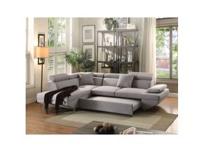 Belville Gray Velvet Reversible Sectional by ACME 1StopBedrooms