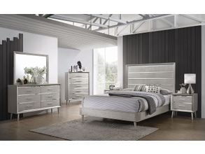 Deanna grey upholstered platform deals bedroom set