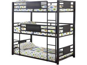 Garner Gunmetal Twin Triple Bunk Bed by Coaster 1StopBedrooms