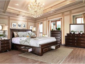Brandt Brown Cherry Storage Sleigh Bedroom Set