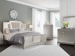 Chevanna Platinum Upholstered Panel Bedroom Set