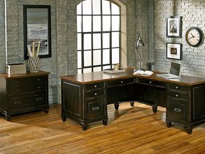 Hartford L Home Office Set In Black