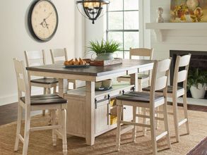 Madison County 72 Inch Counter Height 7 Piece Dining Set In Vintage White