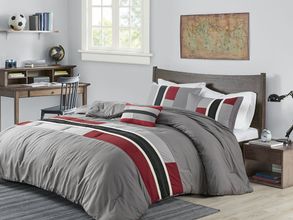 Madison Park Essentials Everest 6-Piece Reversible Twin Comforter Set in Red Plaid