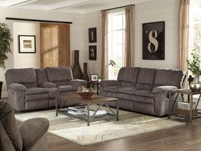 Reyes Graphite Power Lay Flat Reclining Living Room Set