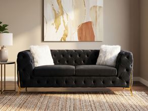 Sheila Black Velvet Sofa