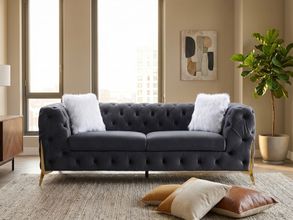 Sheila Dark Grey Velvet Sofa