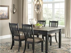 Tyler Creek Black and Gray Rectangular Dining Room Set