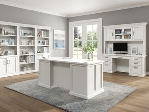 Abby Double Pedestal Home Office Set In White