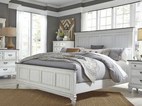 Allyson Park Wire Brushed White Panel Bedroom Set