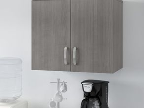 Bush Business Furniture Universal Wall Cabinet With Doors And Shelves In Platinum Gray